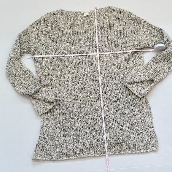 H&M Neutral/Tan Marled Cotton Blend Oversized Chunky Knit Sweater/Tunic, S - Picture 11 of 13
